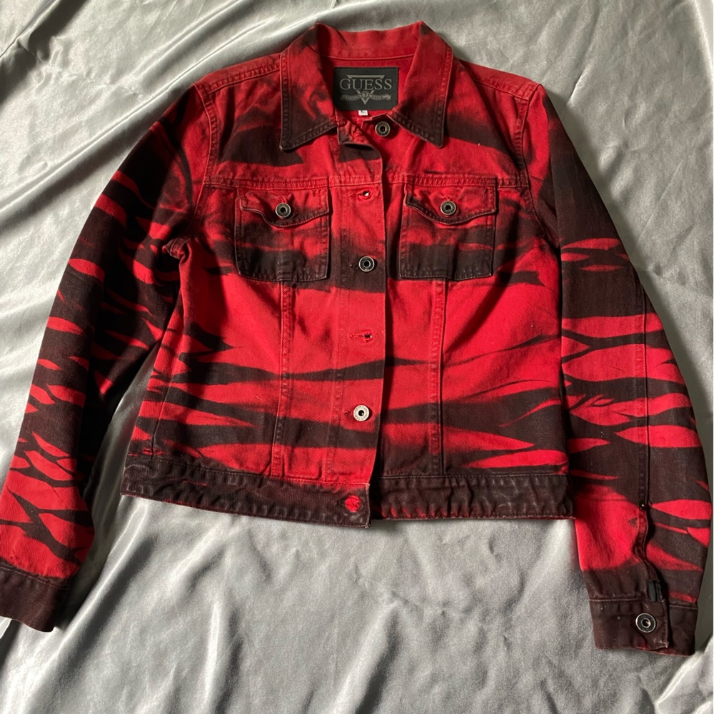Guess Vintage tie dye denim jacket made in Italy